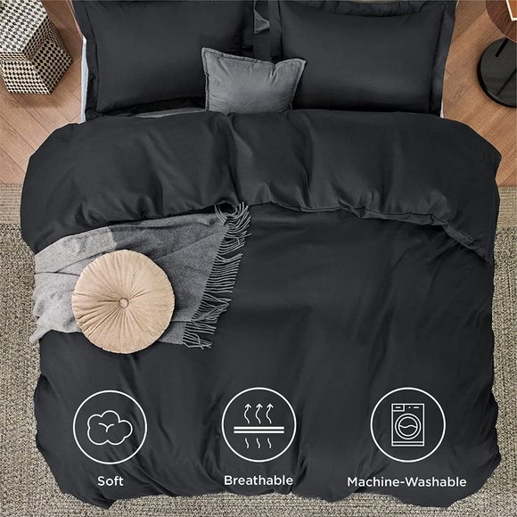 New Full or Queen Duvet Covers Queen Size - Soft Brushed Microfiber 3 Pi… - Picture 3 of 8